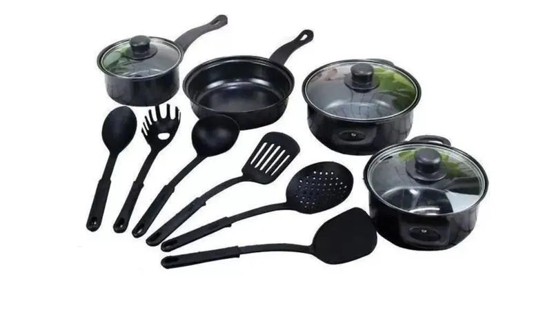 Set de 13 Piezas Ollas y Utensilios