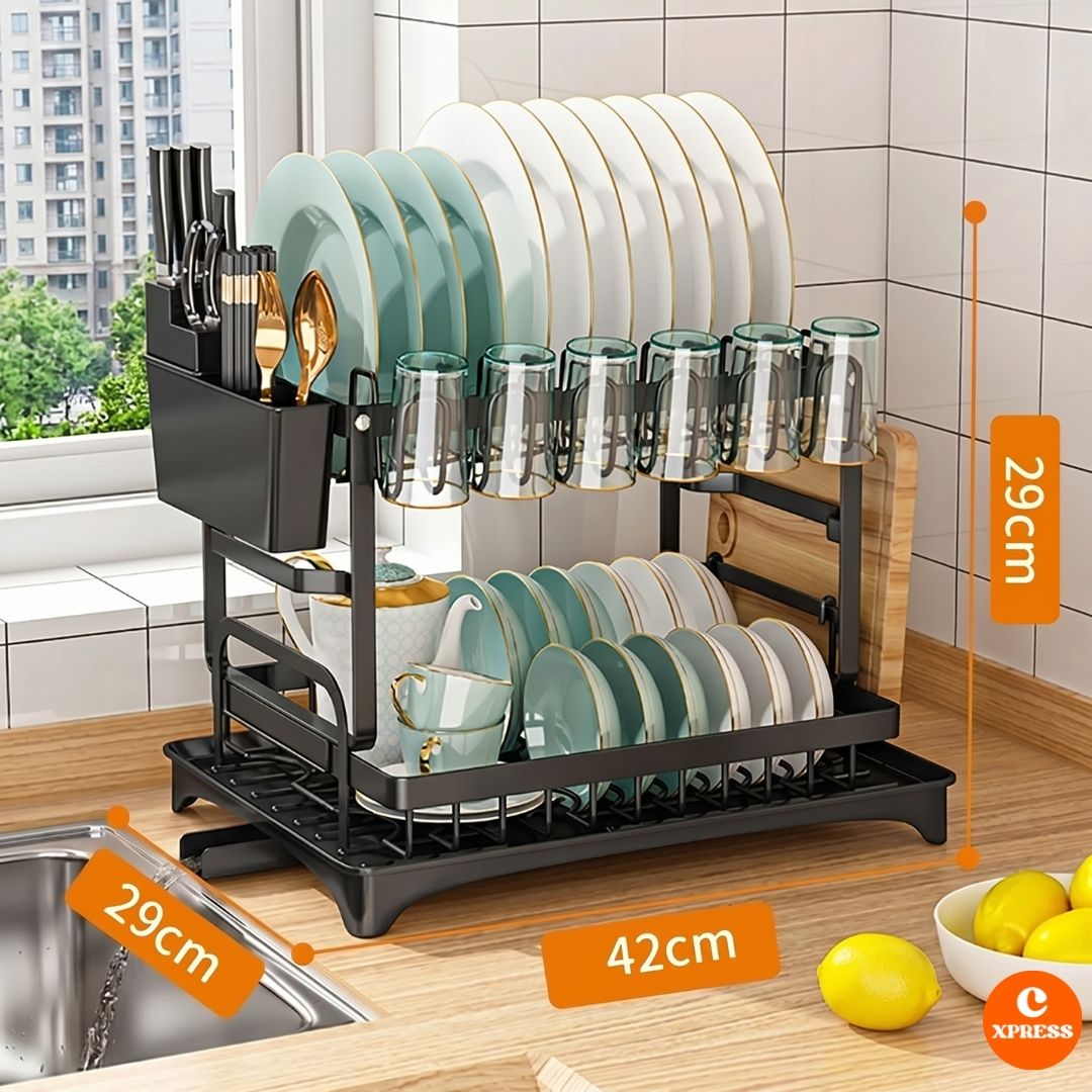 Escurridor con Drenaje 2 Niveles® - ¡El Fin del Caos en tu Cocina!