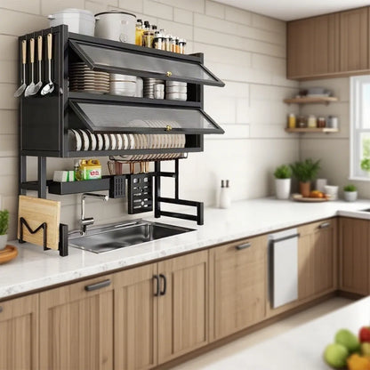 Escurridor Doble Tapa ®  -  ¡Orden, Higiene y Espacio Extra Al Instante!