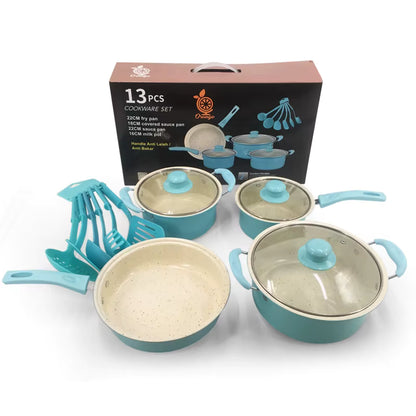 Set de 13 Piezas Ollas y Utensilios