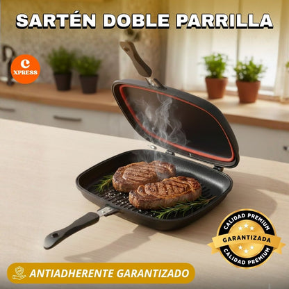 Sartén Doble Parrilla ®  -   ¡El Asado Perfecto con Dual-Grill 360!