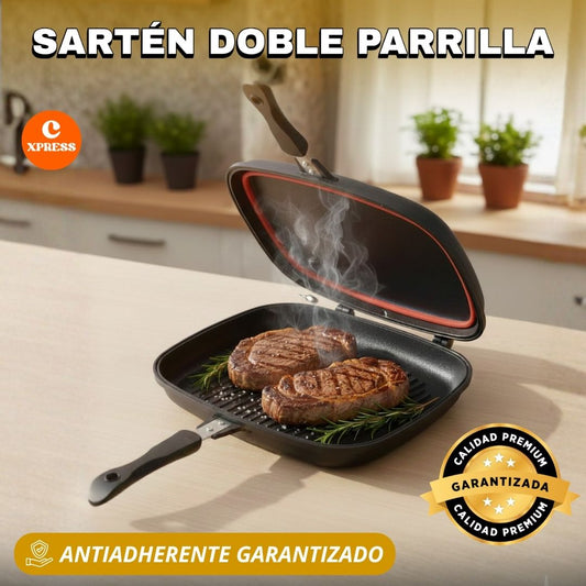 Sartén Doble Parrilla ®  -   ¡El Asado Perfecto con Dual-Grill 360!